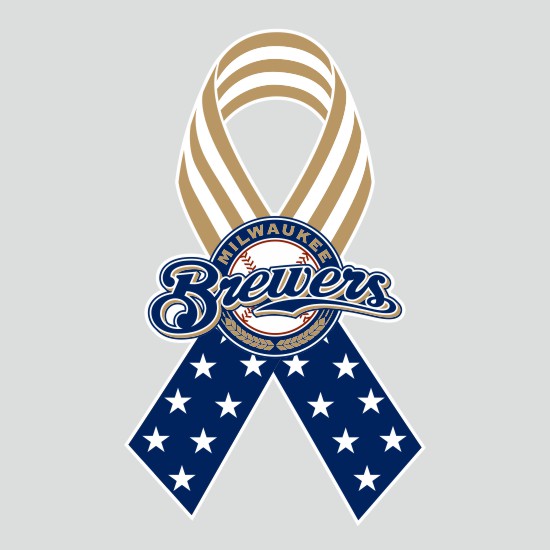 Milwaukee Brewers Ribbon American Flag logo vinyl decal